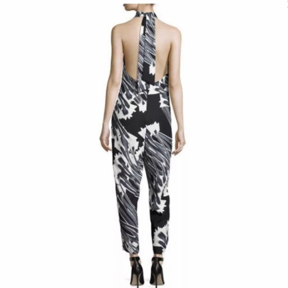 HALSTON HERITAGE HALTER-NECK PRINT JUMPSUIT - Picture 2 of 4